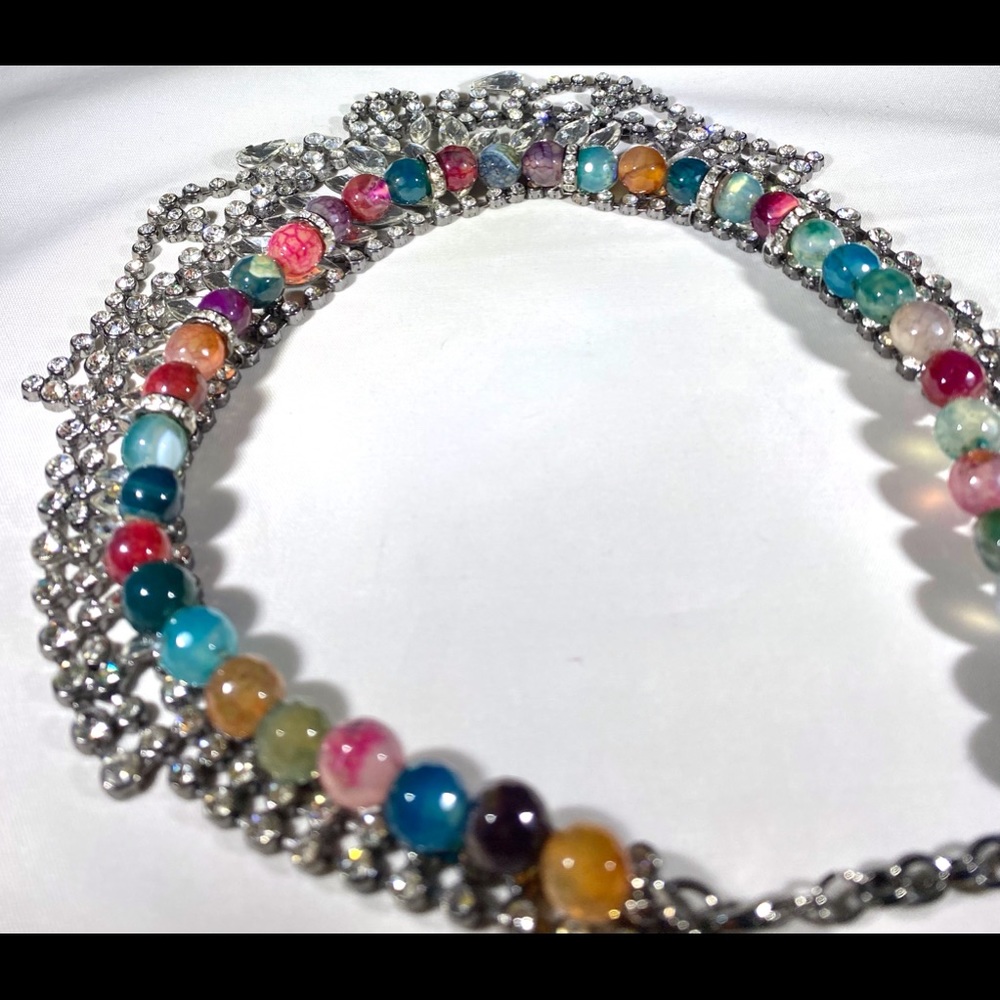 Ultimate Statement Necklace Rhinestone Stones Pro… - image 5